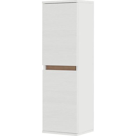 Pensile bagno sospeso 112 cm bianco e rovere con ante soft-close Kleo (1/5)