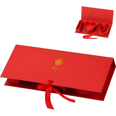 Caja de regalo con forma de letra, caja roja