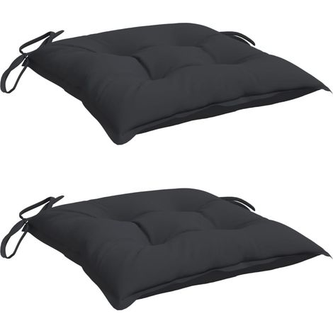 Coussins de chaise lot de 2 noir 40x40x7 cm tissu oxford vidaXL