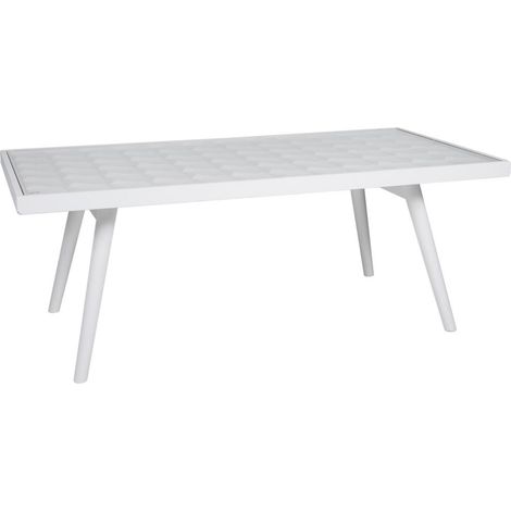 Mesa auxiliar de madera lacado blanco 125x65x48