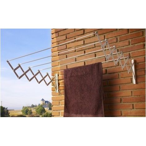 CUNCIAL tendedero extensible epoxi blanco 100 cm , Tendedero tipo acordeón AC/100 EpoxiExtensible con 5 barrasPintado epoxi BlancoTamaño 100x23x71cm.