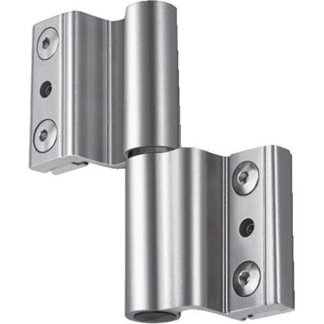 Paumelle à clamer pour porte légère ou porte-fenêtre type Venice Baby gorge européenne de 14 x 18 mm gris alu - FAPIM