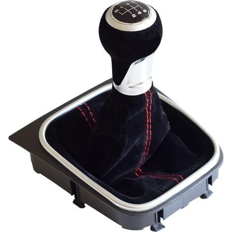 Pommeau de levier de vitesse manuel en daim noir à 6 vitesses pour Golf 5 Golf 6 MK5 MK6 R32 GTI 2004-2009 (6 vitesses) (1/5)