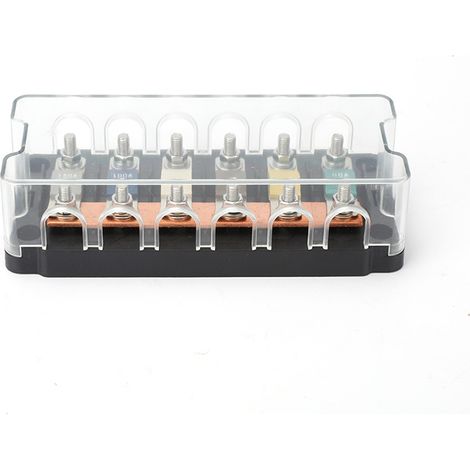 Fuse box for vehicle conversions, multi-circuit fuse box, fuse holder, distribution box, protective seat, fuse box for cruise ships.