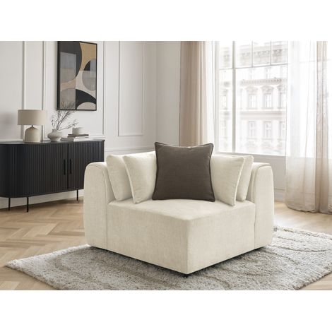 BOBOCHIC - Angle avec têtière pour canapé modulable JANA tissu velours Beige (1/5)