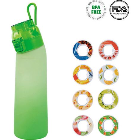 Air Up Wasserflasche 700 ml, grün, 8 zuckerfreie Aromakapseln, mit Strohhalm (1/5)