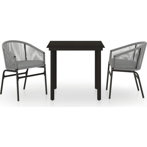 Maison Exclusive - 3-tlg. Garten-Essgruppe Grau