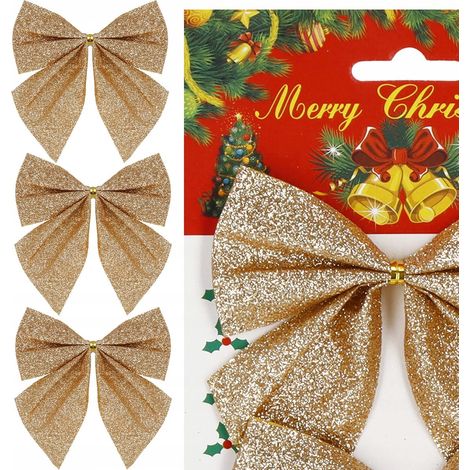 FIORI PER L'ALBERO DI NATALE DECORAZIONI LUCENTI ARRANGIAMENTO FIORI SET COMPLETO 3PZ (1/5)