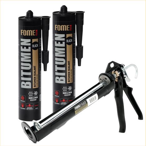 Lot de 2 mastics bitumineux d’étanchéité FOME FLEX Bitumen 300 ml + pistolet applicateur FOME FLEX professionnel (1/5)