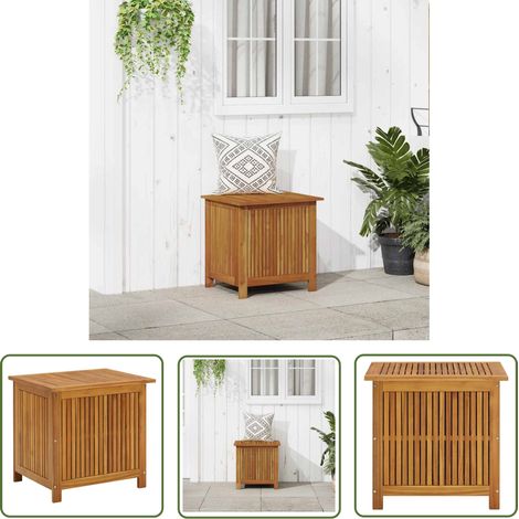 The Living Store Garten-Aufbewahrungsbox 60x50x58 cm Massivholz Akazie - Holz Gartenbox - Gartenablage - Außenlagerung - Gartenorganisation - Werkzeugkasten (1/5)
