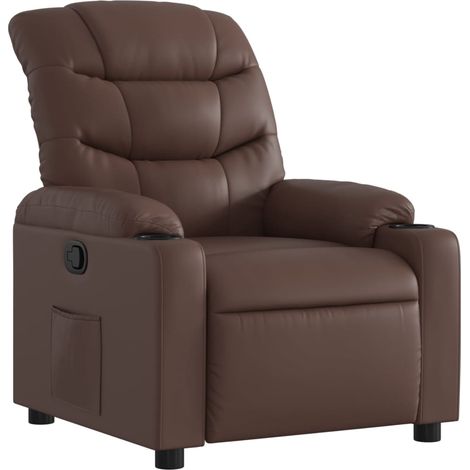 Fauteuil de Salon,Chaise,Fauteuil inclinable Marron Similicuir CFW213492 (1/5)