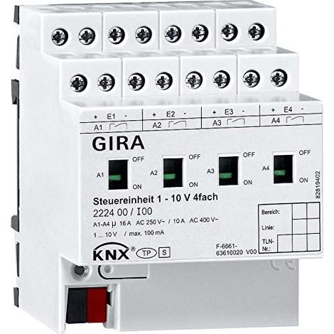 Gira Unidad control 1 - 10 V 4f Manual KNX [222400], 2224 00