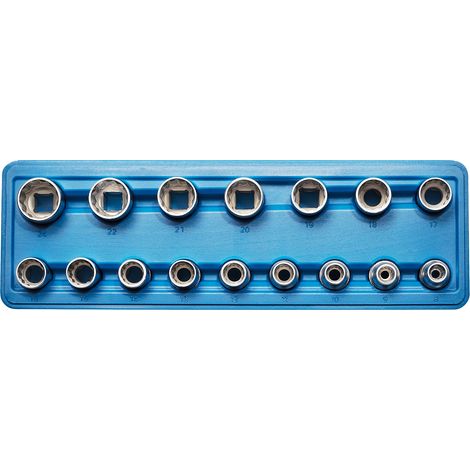 KRAFTPLUS K.122-2616 Steckschlüssel Einsätze Innenvielzahl 12-kant, 8-24 mm, 1/2" - 16-tlg.