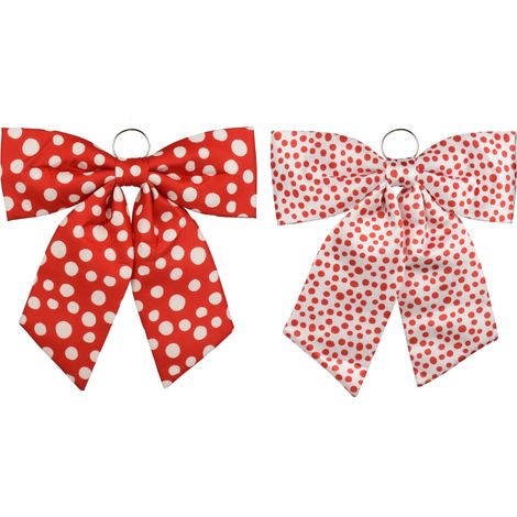 Fiocco decorativo in poliestere 48 x 52 cm rosso/bianco Peraga Christmas