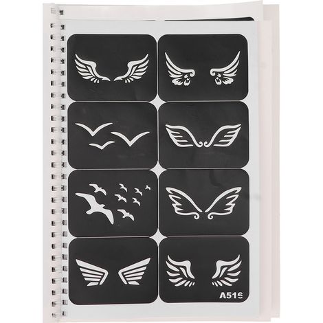 Pochoirs Tatouage Temporaire 147 Motifs, Idéal pour Cosplay, Halloween et Carnaval, Résistant à l'Eau (1/5)