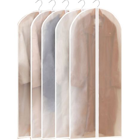 Lot de 5 housses à vêtements transparentes, respirantes et lavables (60 x 120 cm) pour la maison et le dressing. (1/5)