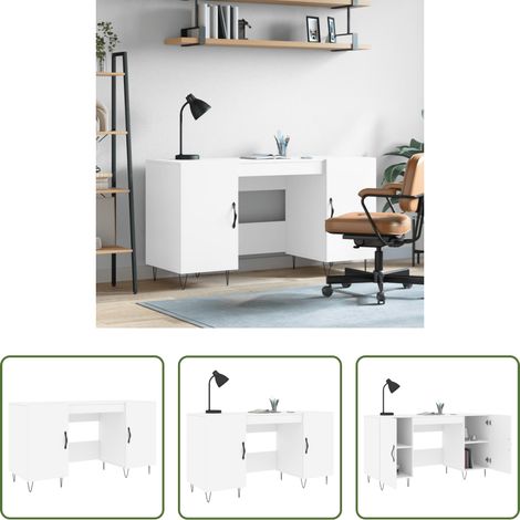 Schreibtisch Weiß - Schreibtisch Weiß 140x50x75 cm Holzwerkstoff (1/5)