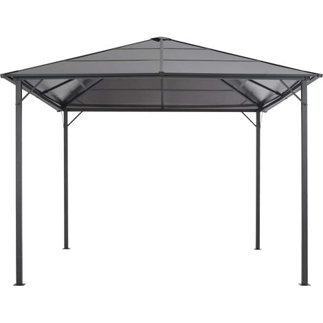 Tonnelle Barnum de Jardin, Pavillon, Pergola, Tente de jardin, avec toit Aluminium 3x3 m Noir OIB9814E (1/5)