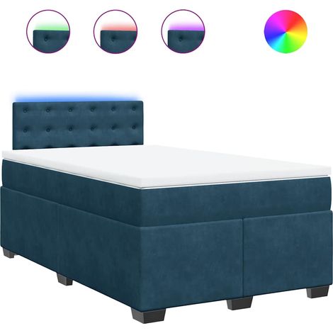 Maison Exclusive - Giroletto a Molle con Materasso Blu 120x200 cm in Velluto (1/5)