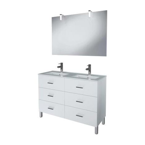 ONDEE - Mueble de baño de la colección MONTECARLO - Entregado montado - Blanco lacado brillante - 120 cm