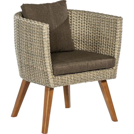 Imperia Sessel Alu/Kunststoffgeflecht/Akazie