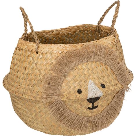 Cestino pieghevole lion in giunco d35cm - Atmosphera créateur d'intérieur (1/3)