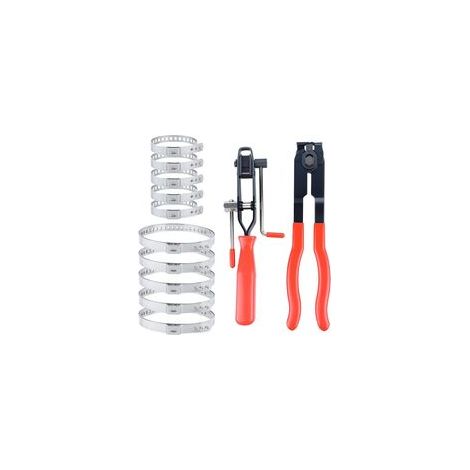 Lot de 12 Pinces et Colliers de Serrage, Pince Colliers Cardan, 2 Pinces de Serrage pour Manchons d'essieu avec 10 Colliers, Convient à Plupart Kits d'Outils de Sertissage automobile