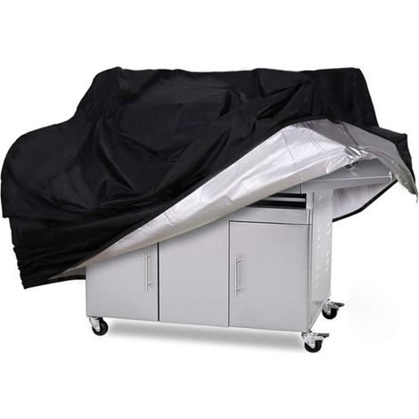600D wasserdichte, strapazierfähige Grillabdeckung für Outdoor-Canvas-Grills, Weber, Char-Broil, Brinkmann, Holland & Jenn Air, Schwarz, 170 x 61 x 117 cm