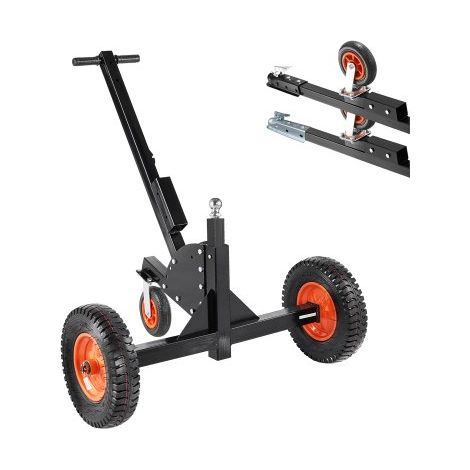 2-in-1-Anhängerwagen, Rangierhilfe Anhänger, 680,4 kg Stützlast, 56 und 66 cm einstellbare Höhe, 50,8 mm Kupplungskugel, 38 cm Luftreifen, zum Bewegen von Wohnmobilanhängern (1/5)