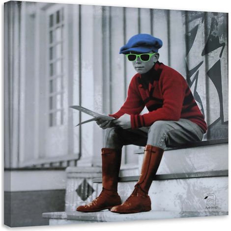 Tableau sur toile Pop Art Garçon Homme 50x50 (1/5)