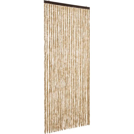 vidaXL Fly Curtain Beige 100x200 cm Chenille