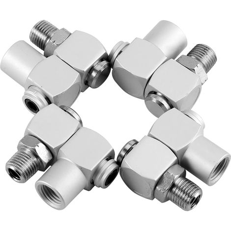 JSSEVN - 4-Piece Air Hose Connector Set, 1/4 Inch NPT Air Coupler and Plug Kit, Swivel Fitting for Pneumatic Tool Connector (1/5)
