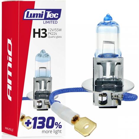 Lampadina alogena H3 12V 55W LumiTec limited +130% amio-02131 (1/3)