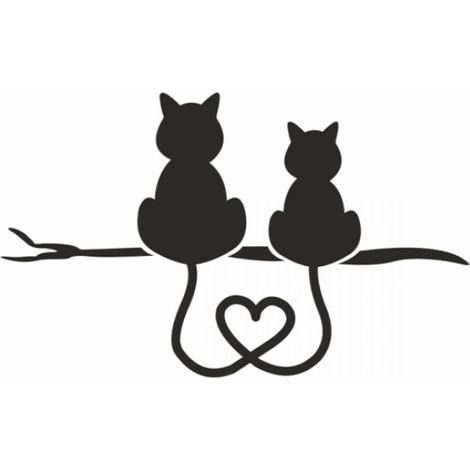 Sticker mural en vinyle « Chats amoureux » (1/5)