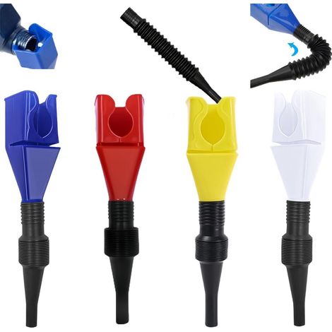 4er Pack Öltrichter KFZ & Haushalt, Universal Falttrichter mit Clip, flexibel & transportierbar (1/5)