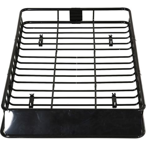 Cesta portaequipajes de techo para coche ajustable, metal negro, 162 x 99 x 16 cm, HOMVRA (1/5)