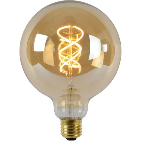 Lucide G125 - Glühfadenlampe - Ø 12,5 cm - LED Dim. - E27 - 1x4,9W 2200K - Amber (1/3)