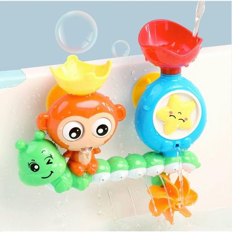 Jouet de bain interactif avec cascade de singes et gobelet pour enfants - Jouet de bain pour la baignoire et la piscine (1/5)