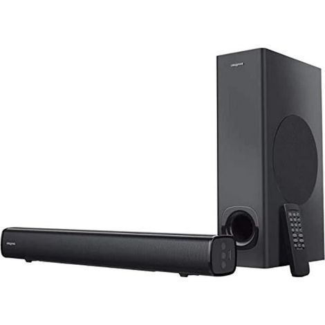 Creative Stage 2.1 Barre de son avec caisson de basses pour TV, ordinateur et ecrans ultra larges, Bluetooth / Entree optique