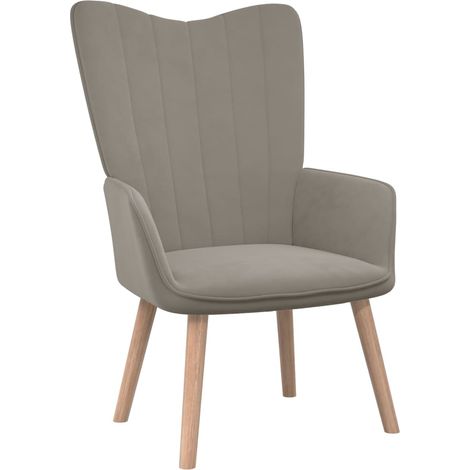 Fauteuil scandinave Gris clair Velours (1/5)