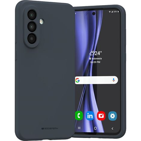 Étui en silicone Mercury pour Samsung Galaxy A36 bleu marine