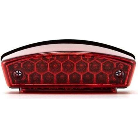 Feu arrière moto universel 12V 21 LED Moto Feu blanc de plaque d'immatriculation Feu arrière rouge de stop (B) (1/4)