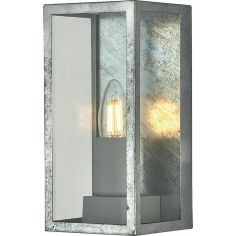Applique Contemporanea Riquadro Ii Acciaio Argento Trasparente 1 Luce E27 (1/5)