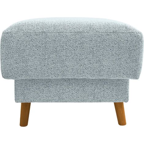 GASPARD - Pouf en tissu bouclette Bleu 77x62x50