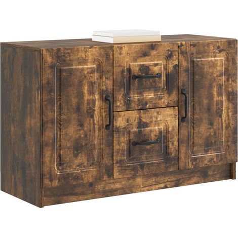 Sideboard/Anrichte/Buffet Geräucherte Eiche 89 x 34,5 x 57 cm Holzwerkstoff LXWW591981 (1/5)