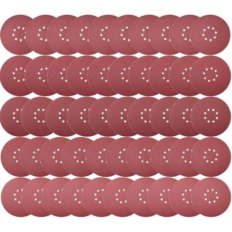 Discos de lijado de 225 mm, 50 unidades, grano P40, 8 agujeros, redondos, 225 mm, papel de lija para lijadora de paneles de yeso, lijadora Jirafa