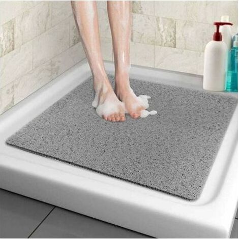 Tapis de Douche antidérapant, 60X60cm, Tapis de Bain de Sécurité Confort Doux avec Trous de Drainage, Tapis de Douche de Massage en PVC pour Zones Humides, Séchage Rapide (1/4)