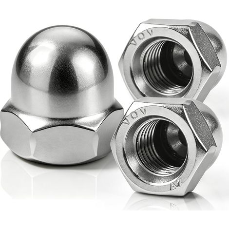 Ecrous Borgnes Inox, DIN 1587 Hexagonal Ecrou, ecrou borgne A2 V2A pour Boulons, Vis, Goujons filetés et Tiges filetées (30, M6) (1/5)
