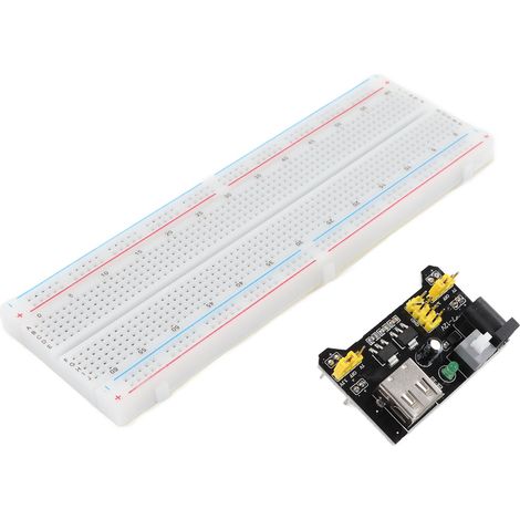 830 Steckplatz-Breadboard-3,3V/5V-Netzteilmodul mit Jumperkabel-Set für DIY-Schaltungsprojekte (1/5)