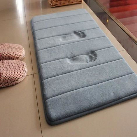 Tapis De Douche - Polaire De Corail - Mousse Memoire De Forme - 60x40 Cm - Antiderapant Absorbant - 1 Piece (1/3)